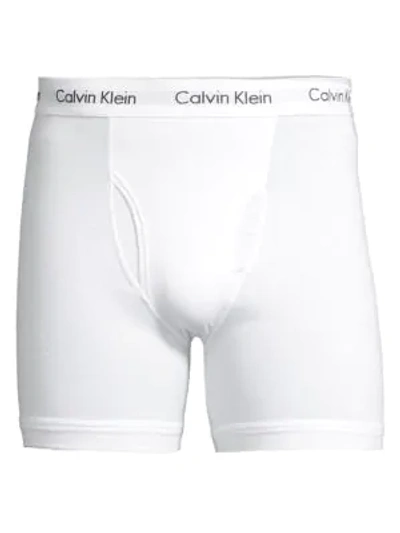 Shop Calvin Klein Underwear 3-pack Logo Stretch-cotton Boxer Briefs In White