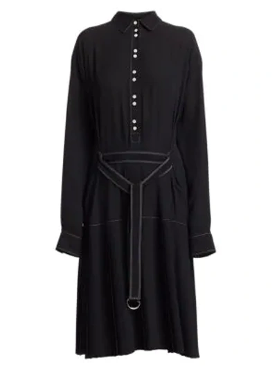 Shop Proenza Schouler Drop Waist Shirtdress In Black