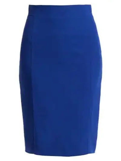 Shop Akris Double Face Wool Pencil Skirt In Enzian Blue