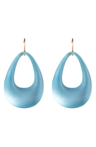 Shop Alexis Bittar Small Tapered Hoop Earrings In Light Turquoise