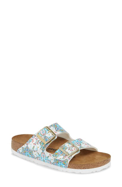 boho flowers white birkenstock