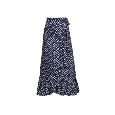 Shop Rumour London Stella Ruffled Floral-print Wrap Skirt