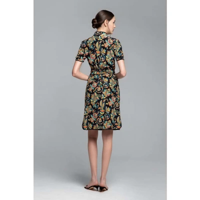 Rumour London Akiko Kimono-style Silk Wrap Dress With Oriental Floral Print In Black In Wrap