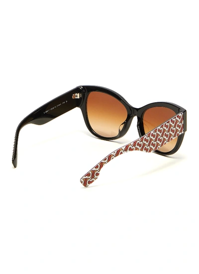 Shop Burberry Monogram Print Acetate Oversized Butterfly Sunglasses In Multi-colour