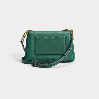 Shop Tory Burch | Kira Mixed Materials Crossbody Bag In Black Calfskin In Green