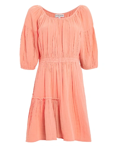 Shop Apiece Apart Camellia Cotton Dress In Orange