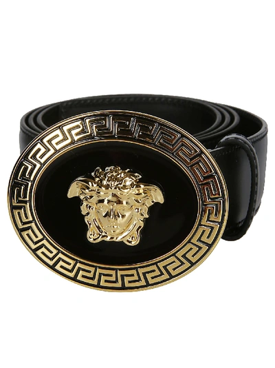 Shop Versace Black Leather Belt