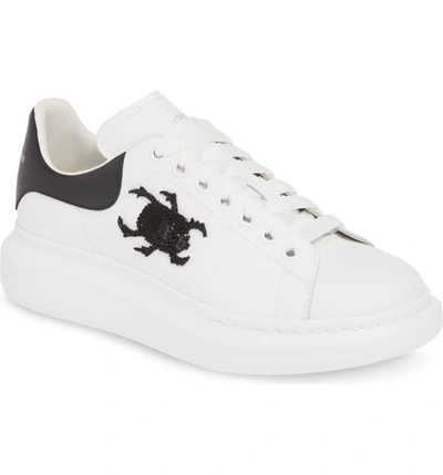 Shop Alexander Mcqueen Oversize Runner Sneaker In White/ Black Multi