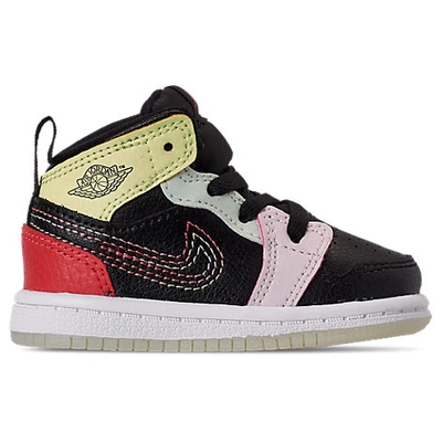 Shop Jordan Girls' Toddler Air 1 Mid Casual Shoes In Black