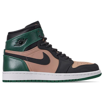 Shop Nike Women's Air Jordan 1 Retro High Premium Casual Shoes, Green/brown