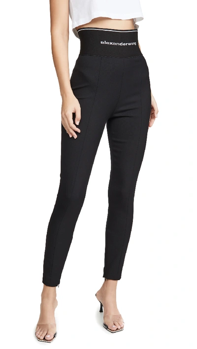 Shop Alexander Wang Stretch Twill Leggings In Black