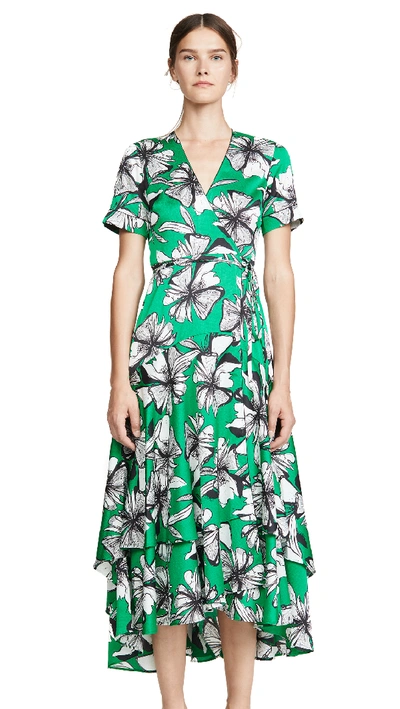 Shop Alexis Deanna Dress In Emerald Floral