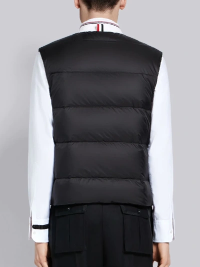 Shop Thom Browne 4-bar Matte Nylon Down Vest In Black