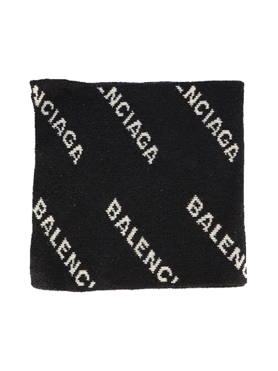 Shop Balenciaga Woolknit Logo In Black White
