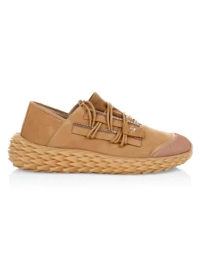 Shop Giuseppe Zanotti Urchin Low-top Leather Sneakers In Camel