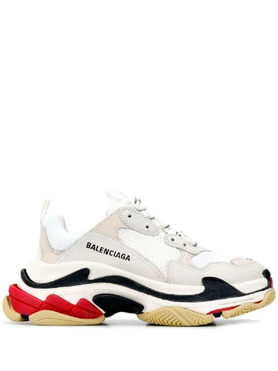 Shop Balenciaga Triple S Sneakers - White