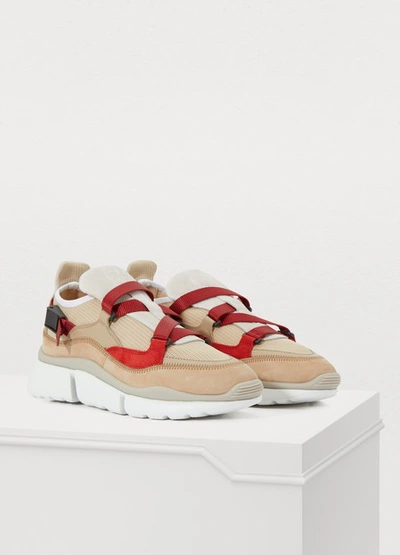 Shop Chloé Sonnie Sneakers In Silky Beige