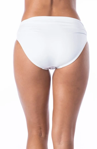 La Blanca Shirred Banded Hipster Bikini Bottoms In White