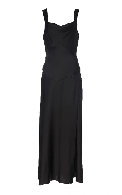 Shop Marina Moscone Open Back Midi Dress In Black