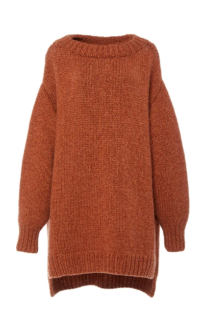 Shop Marina Moscone Knit Sweater In Orange