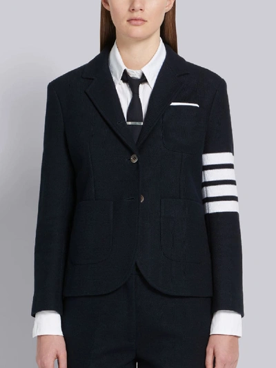 Shop Thom Browne 4-bar Stripe Sports Blazer In Blue