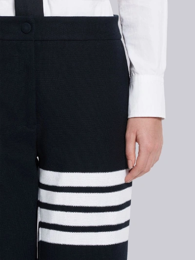 Shop Thom Browne 4-bar Stripe Cropped Trousers In Blue