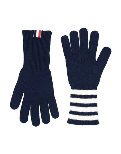 Shop Thom Browne Gloves In Dark Blue