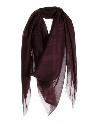 Shop Versace Square Scarf In Maroon