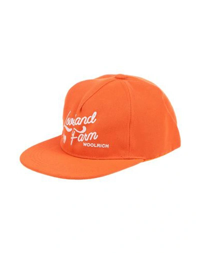 Shop Woolrich Man Hat Orange Size Onesize Polyester
