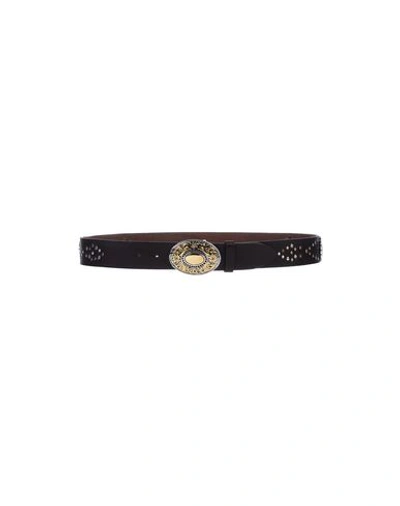 Shop Eleventy Leather Belt In Dark Brown