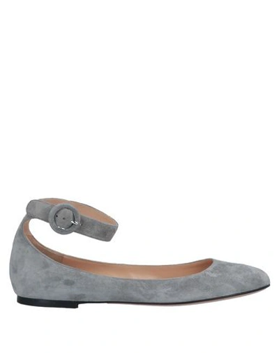 Shop Gianvito Rossi Ballet Flats In Grey