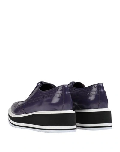 Shop Prada Laced Shoes In Purple