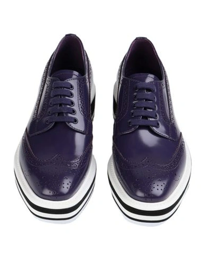 Shop Prada Laced Shoes In Purple