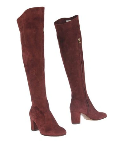 Shop L'autre Chose L' Autre Chose Woman Knee Boots Burgundy Size 7 Soft Leather In Red