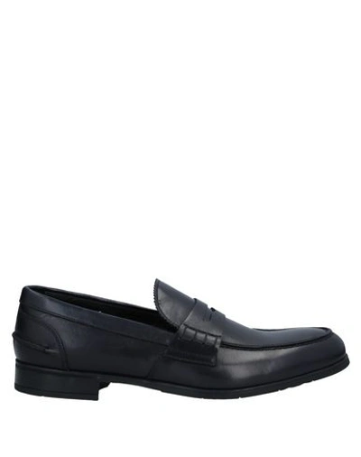 Shop Doucal's Loafers In Dark Blue