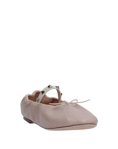 Shop Valentino Ballet Flats In Dove Grey