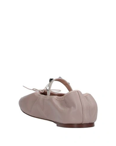 Shop Valentino Ballet Flats In Dove Grey