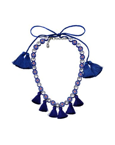 Shop Shourouk Necklaces In Blue