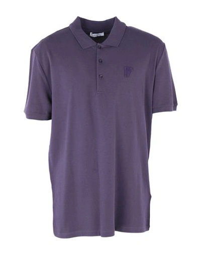 Shop Versace Polo Shirts In Purple