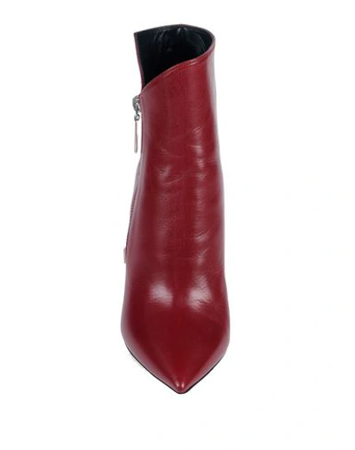 Shop Saint Laurent Ankle Boot In Maroon