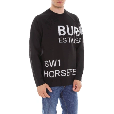 Shop Burberry Embroidered Logo Sweater In Black
