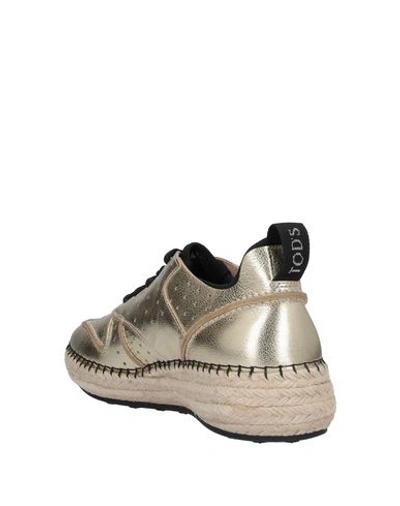 Shop Tod's Woman Espadrilles Gold Size 5 Leather