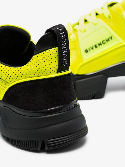 Shop Givenchy Yellow And Black Jaw Leather Low Top Sneakers