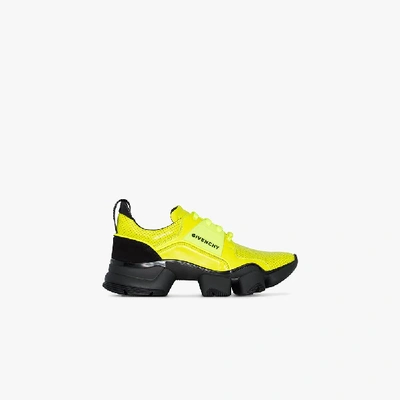 Shop Givenchy Yellow And Black Jaw Leather Low Top Sneakers