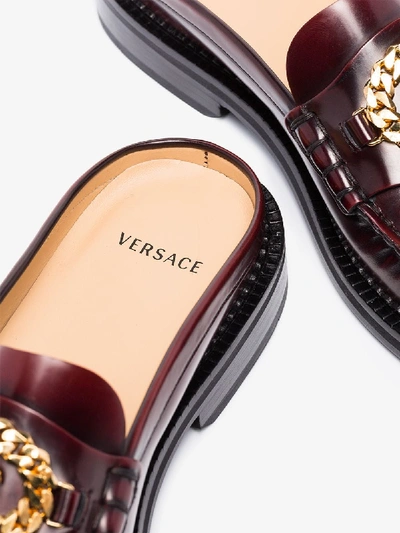 Shop Versace Red Scott Slip-on Loafers