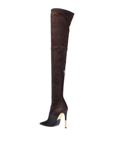 Shop Balmain Woman Knee Boots Dark Brown Size 6 Soft Leather