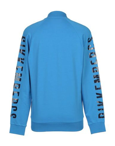 Shop Bikkembergs Man Sweatshirt Azure Size Xs Cotton, Elastane In Blue