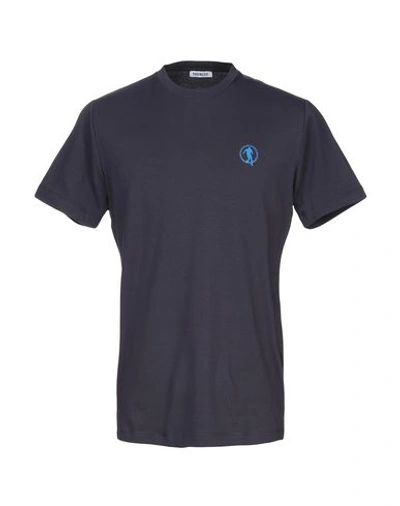 Shop Bikkembergs Man T-shirt Midnight Blue Size Xs Cotton, Elastane