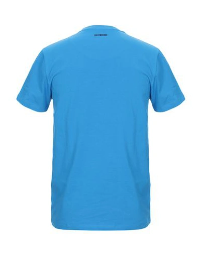 Shop Bikkembergs Man T-shirt Pastel Blue Size M Cotton, Elastane