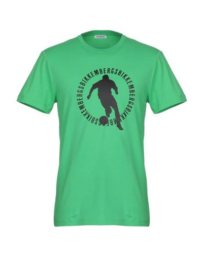 Shop Bikkembergs Man T-shirt Light Green Size Xs Cotton, Elastane
